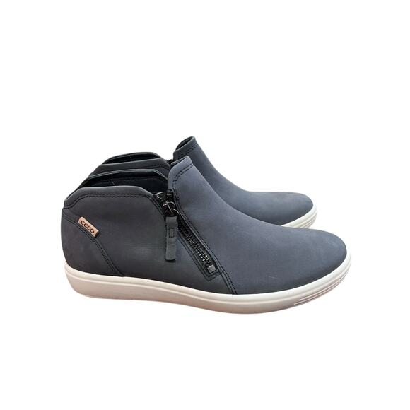ECCO Women's Soft Nubuck Low Zip Sneaker Booties US Sz 8.5 Gray NWOB - Picture 6 of 13